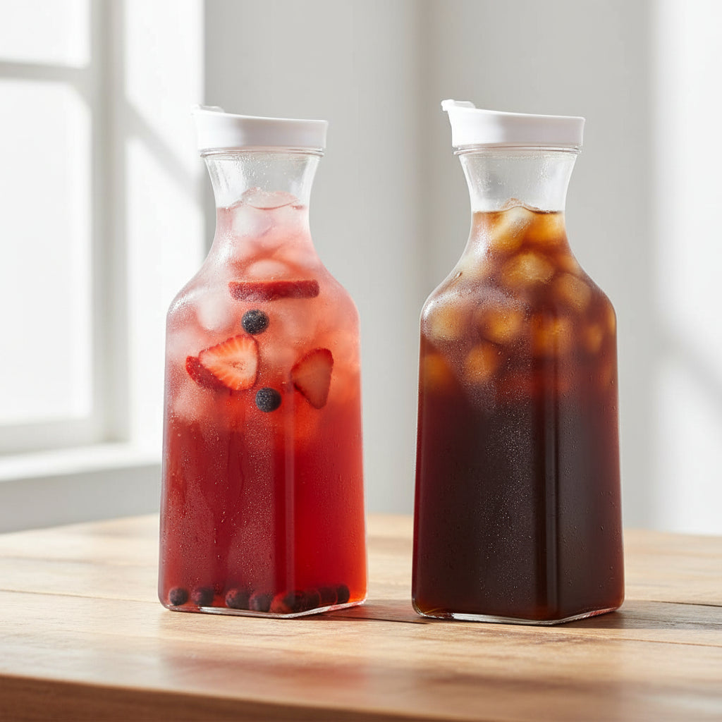 1000ML Clear Juice Carafe – Square Fridge Beverage Storage Container