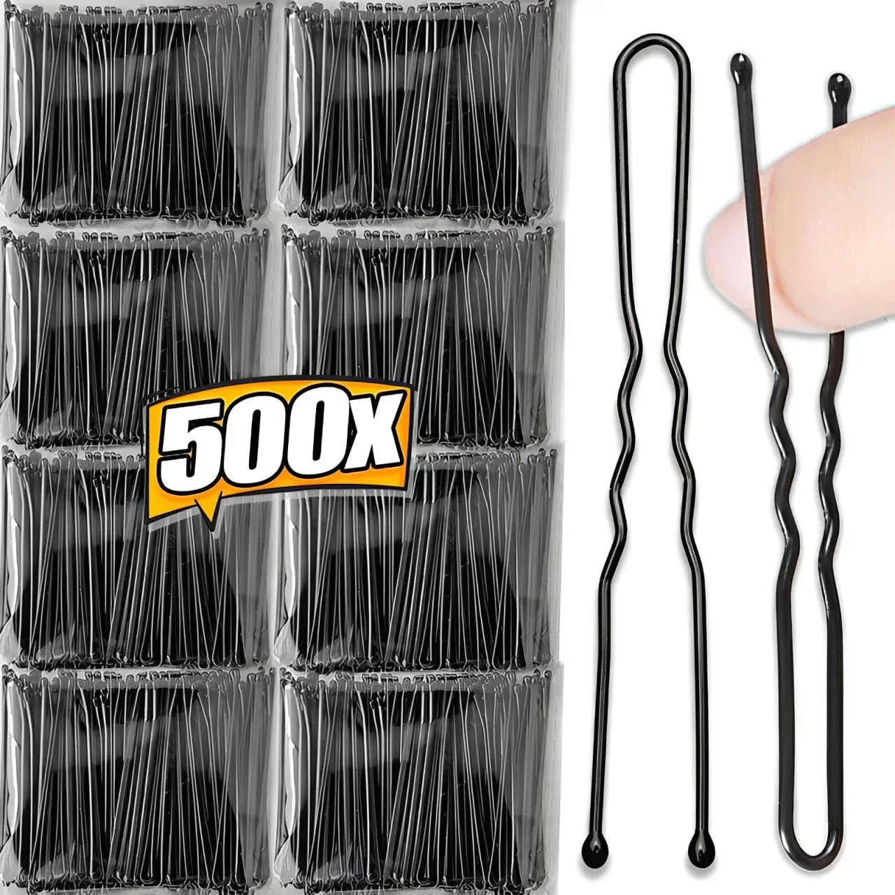 « Lot de Pinces Cheveux Noires – U et Invisibles »