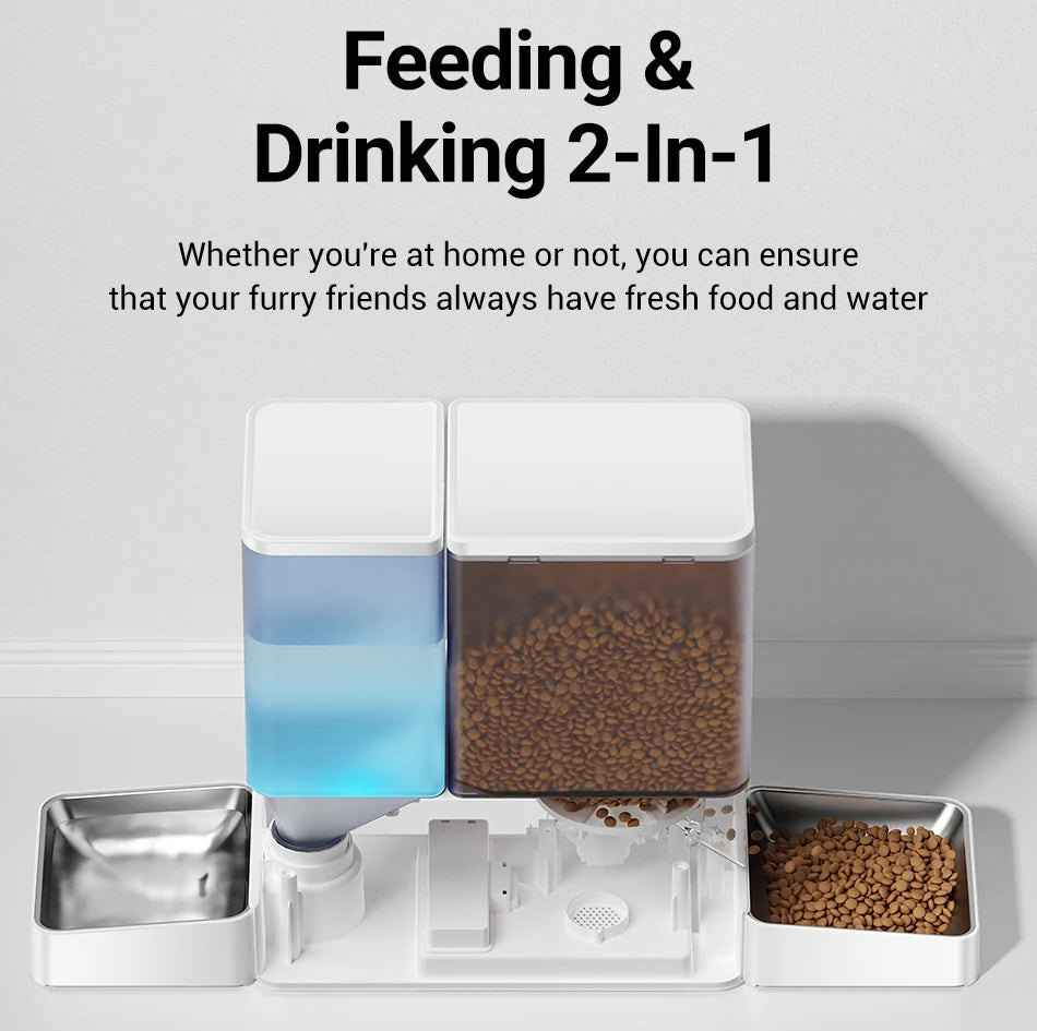 8.5L Smart Automatic Pet Feeder & Gravity Water Dispenser – Wi-Fi Food Station