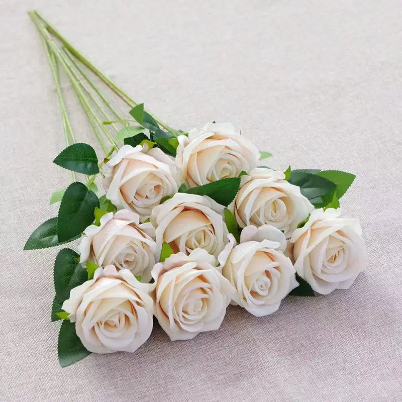Artificial Rose Flower Stems – Realistic Red Roses for Home & Wedding Décor