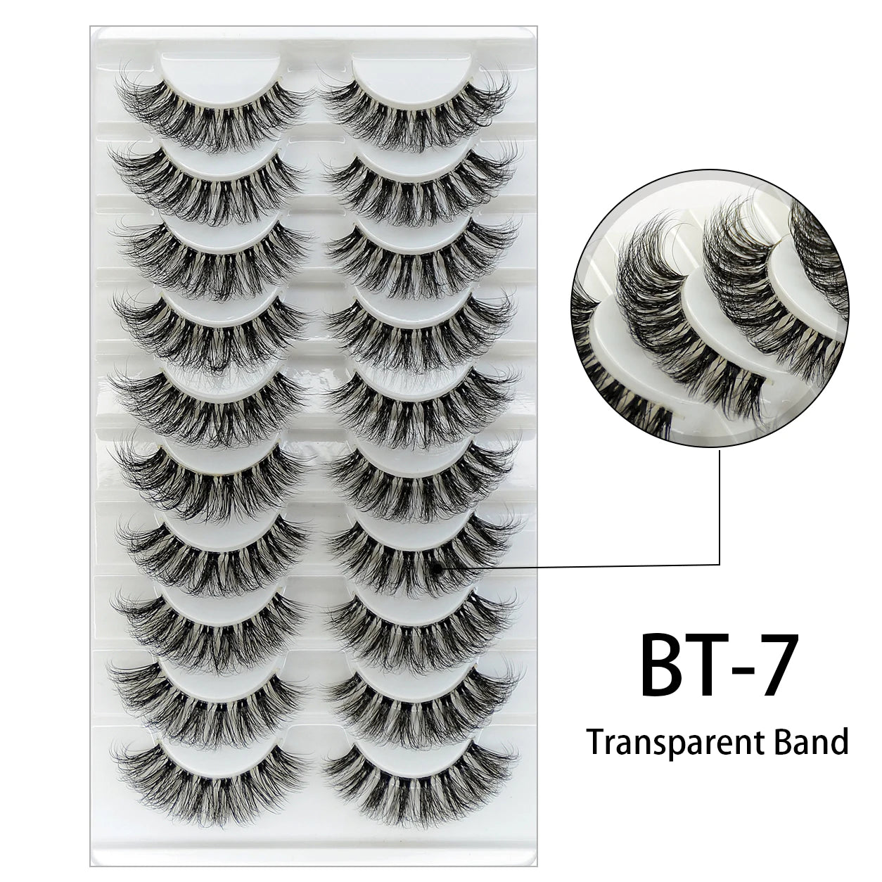 7 à 10 paires de cils – Cils 3D naturels, longs et volumineux, doux et légers – Faux cils sans cruauté pour maquillage