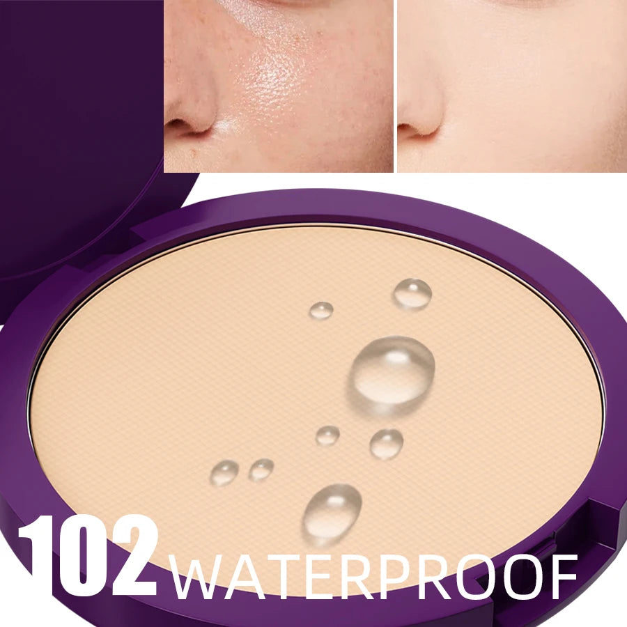 Fond de Teint Compact Mat Haute Couvrance – Palette 5 Couleurs, Finition Légère et Impeccable, Contrôle du Sébum, Poudre de Finition Idéale pour Femme, Parfait comme Coffret Cadeau