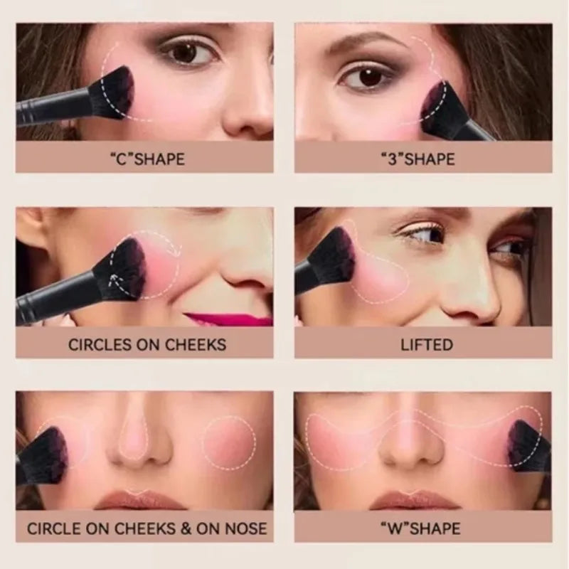 Palette de Blush Monochrome Rose-Orange — Teinte Naturelle pour Joues, Illumine le Visage, Contouring, Poudre Blush pour Maquillage