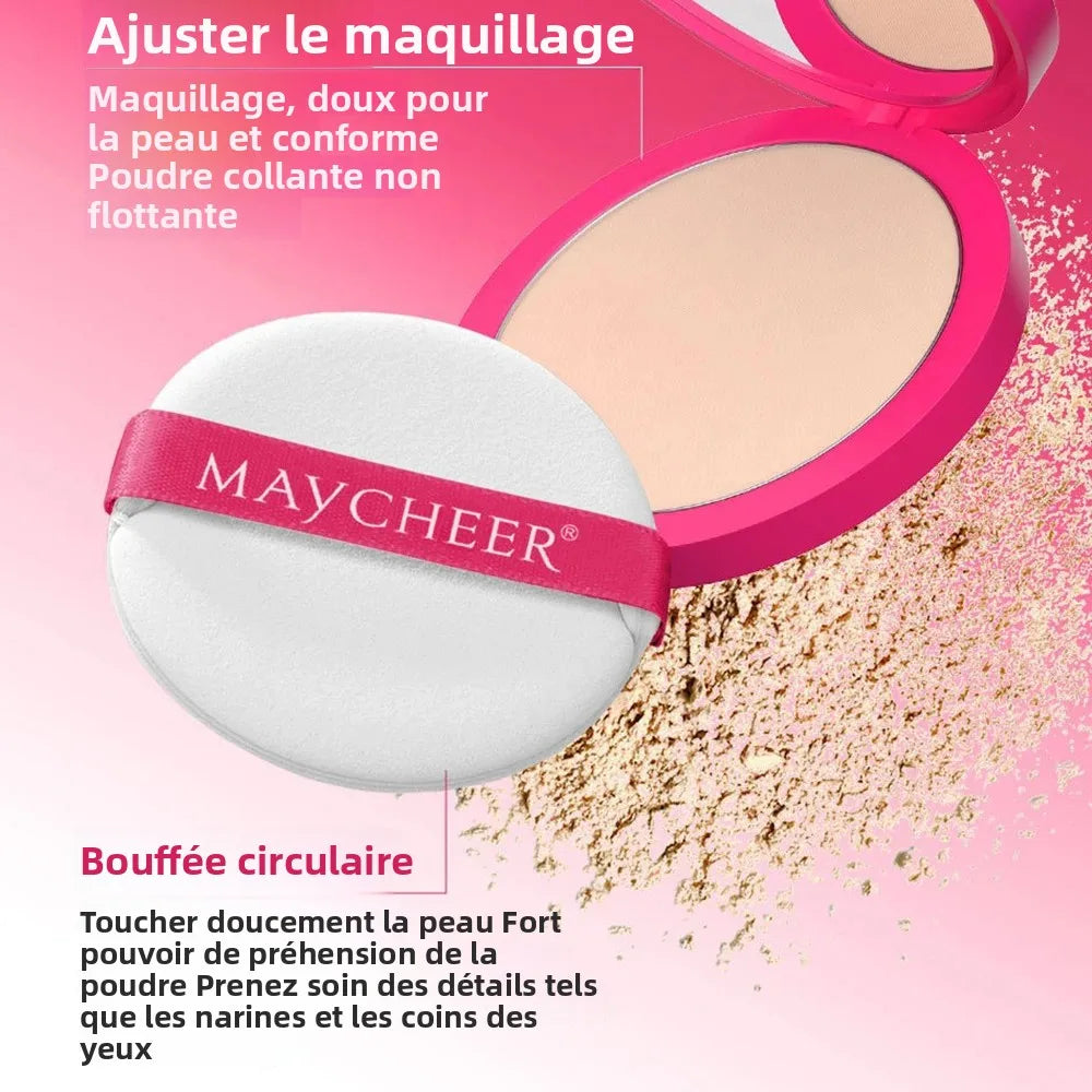 Fond de Teint Poudre Pressée Mat Naturel – Anti-Brillance, Éclaircissant, Compact Blanchissant, Correcteur et Base de Maquillage pour le Visage