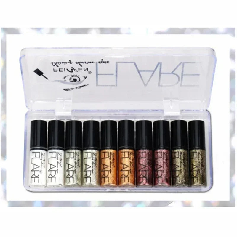 Eyeliner waterproof brillant effet diamant, fard à paupières pailleté argenté, or rose et sequins, maquillage et cosmétiques de beauté