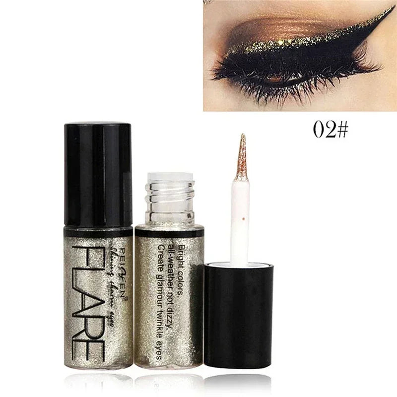Eyeliner waterproof brillant effet diamant, fard à paupières pailleté argenté, or rose et sequins, maquillage et cosmétiques de beauté