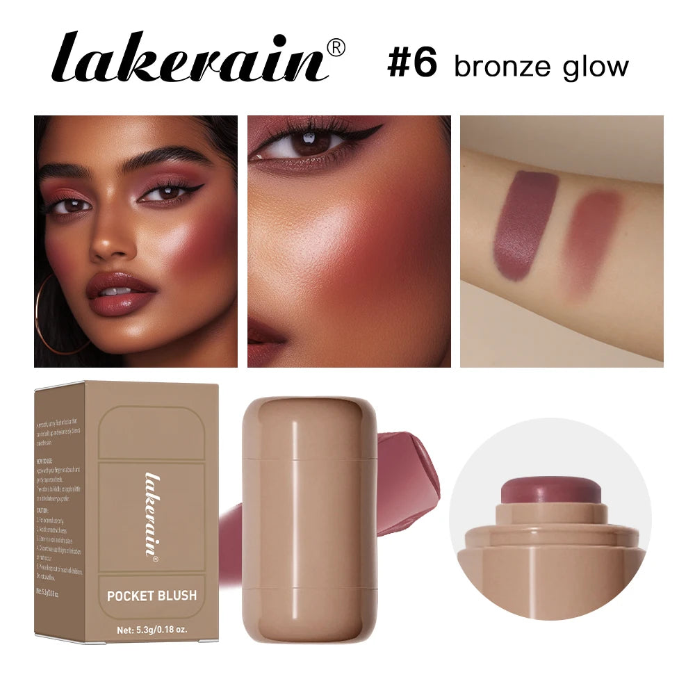 Blush stick 3 en 1 – Waterproof et anti-transpiration, texture crémeuse et soyeuse – Illumine le teint pour un maquillage naturel