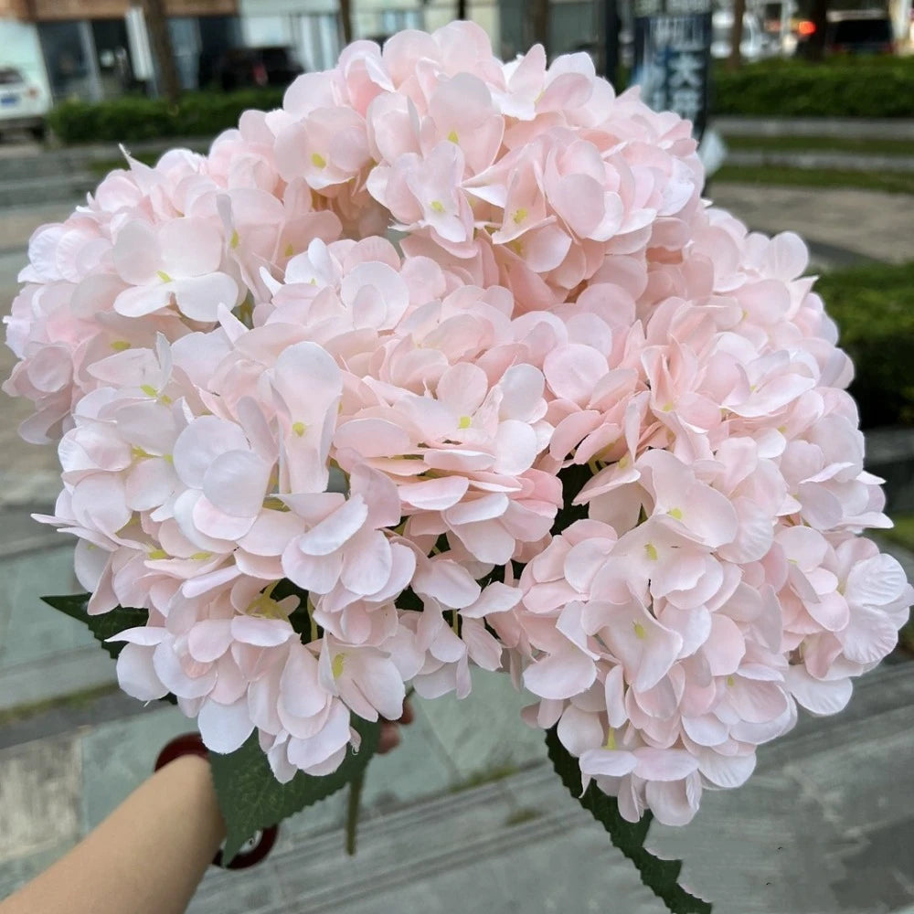 5-Head Artificial Hydrangea Flowers – Large Silk Floral Bouquet for Décor
