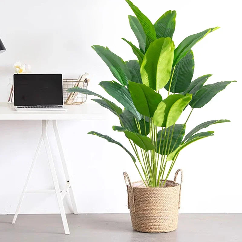 Artificial Tropical Palm Plant – Real Touch Banana Leaf Décor