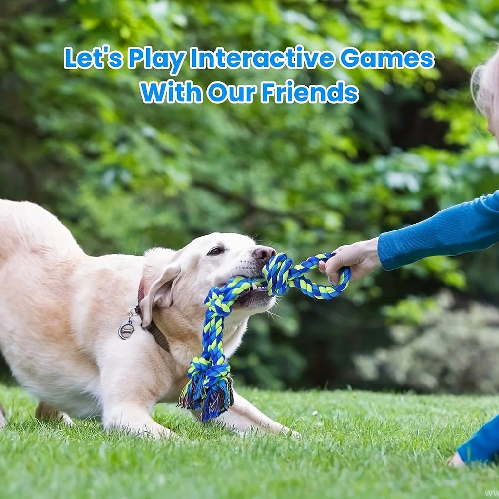 Heavy-Duty Rope Knot Dog Toy – Durable Interactive Chew & Tug Toy