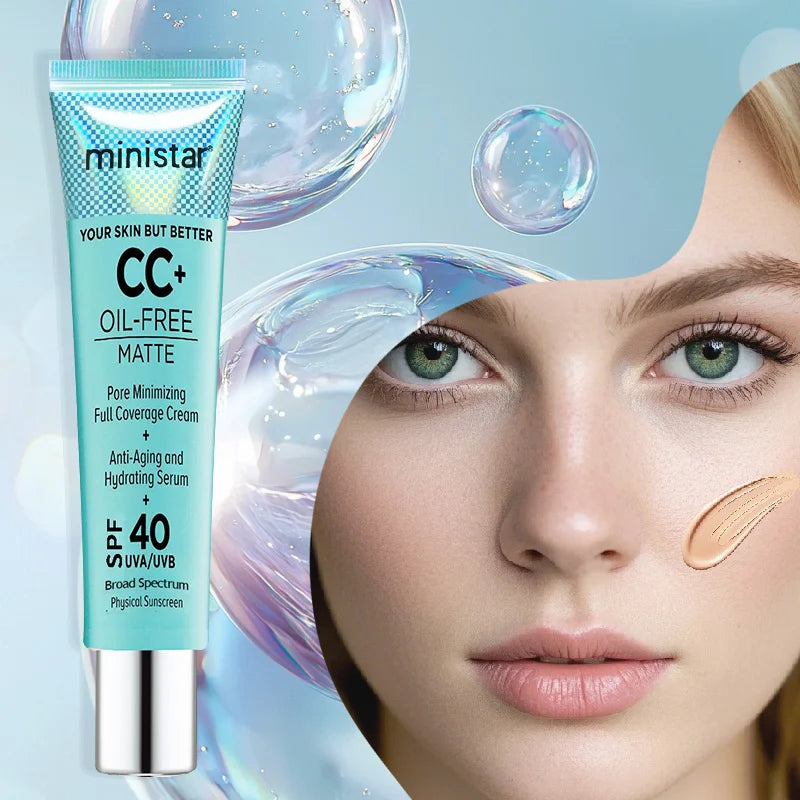 CC Cream – Fond de teint hydratant, correcteur, éclaircissant, contrôle du sébum et waterproof