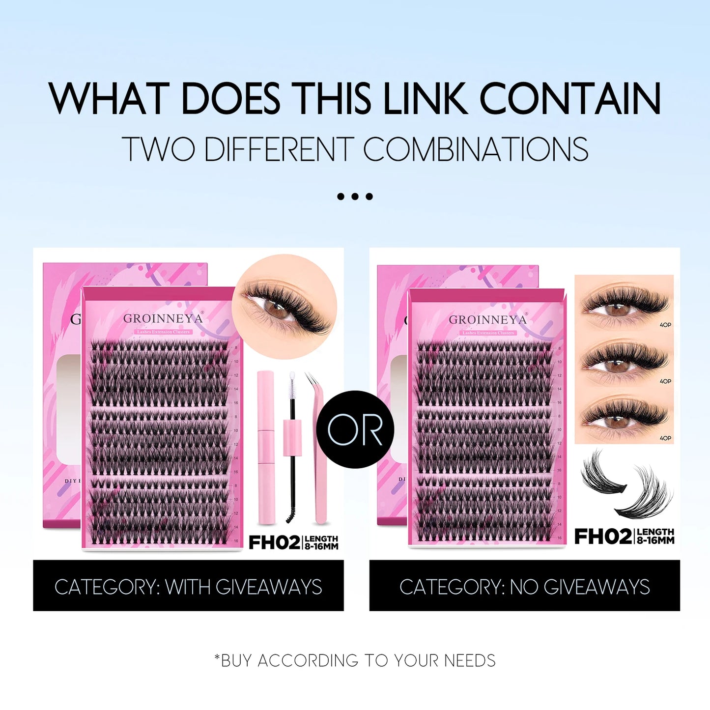 Kit DIY d’extension de cils – Cils individuels en grappes, ensemble complet avec colle et scellant