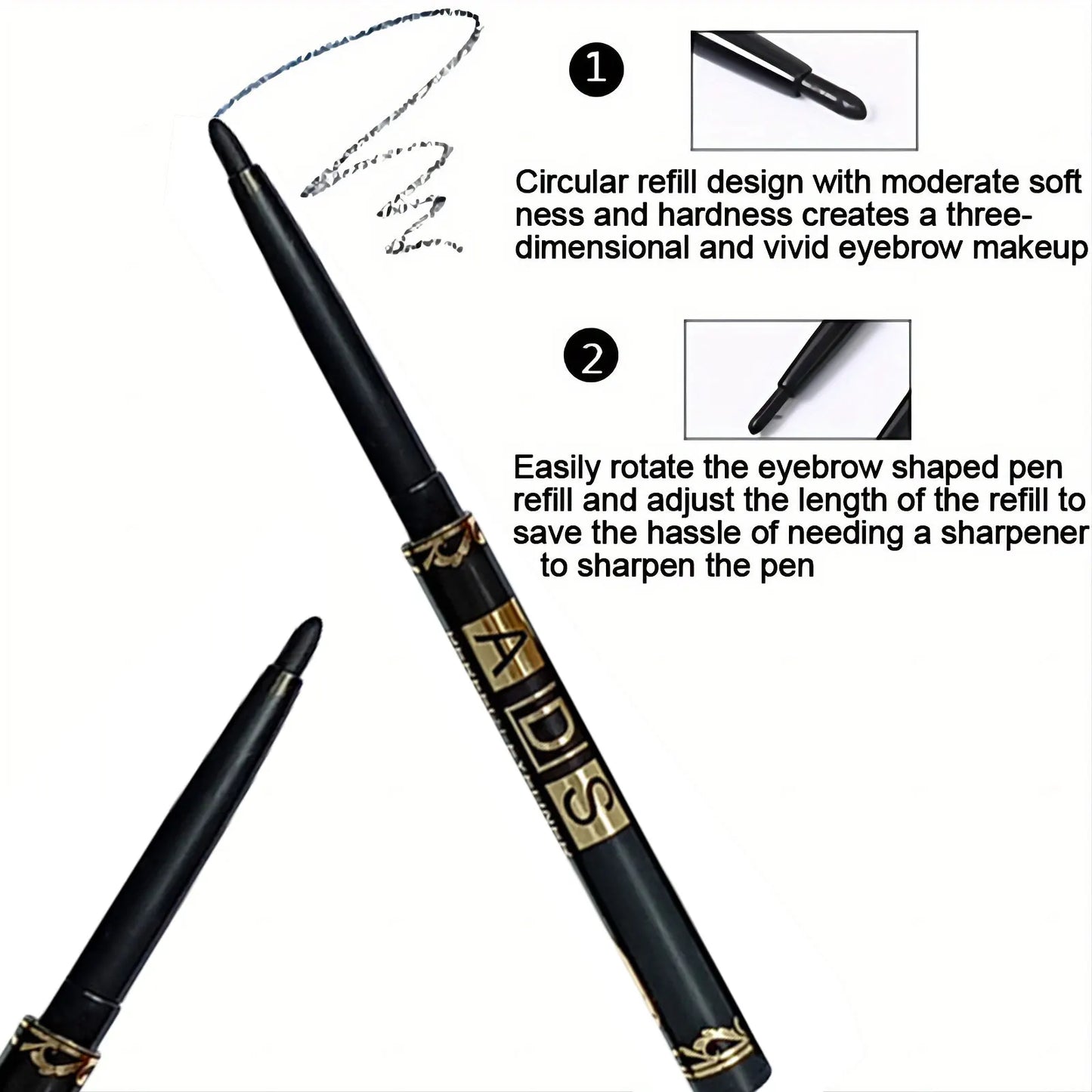 Crayons eyeliner noir 3 ou 9 pièces waterproof longue tenue anti-bavure résistant à la transpiration