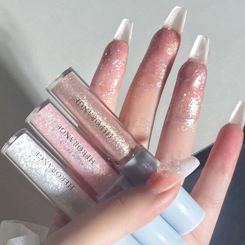 Fard à paupières liquide nacré, film fin et brillant, haute brillance, soyeux, illuminateur yeux