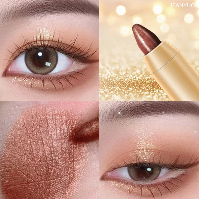 Crayon fard à paupières double embout pailleté, illuminateur, fard à paupières mat, maquillage éclatant, eyeliner