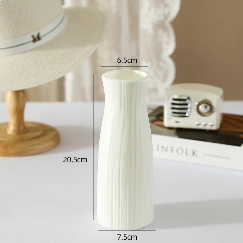Modern Silver Plastic Vase – Elegant Decorative Flower Vase for Home & Office