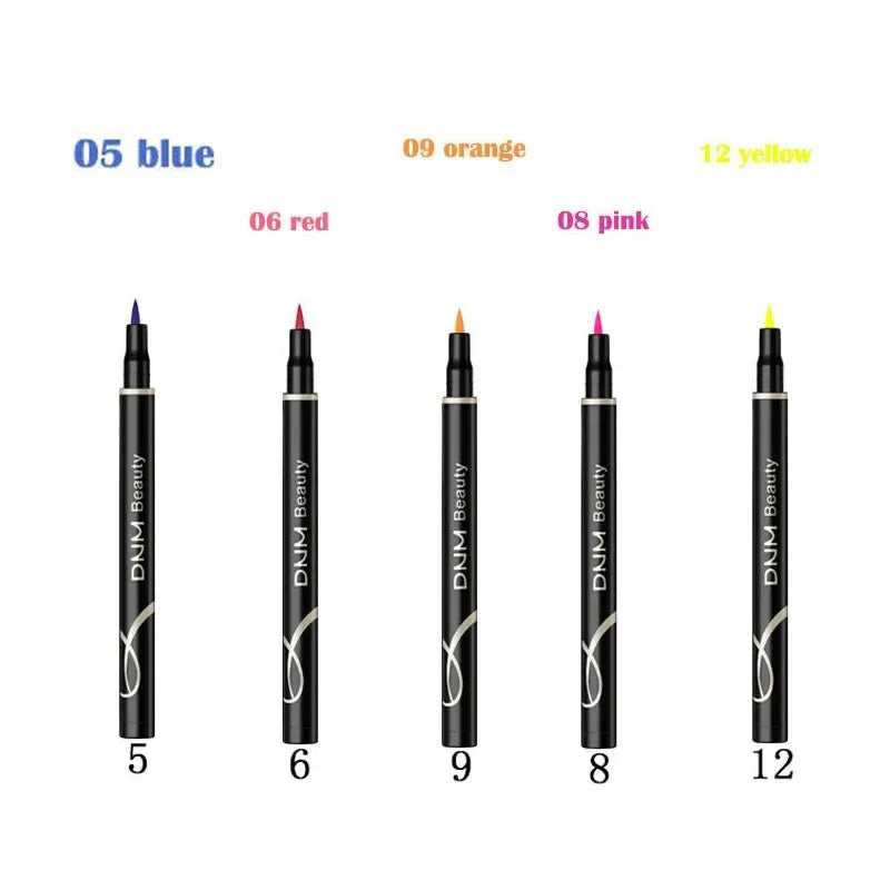 Crayon Eyeliner Liquide Coloré – Étanche, Bleu, Rouge, Noir, Blanc, Longue Tenue, Séchage Rapide, Maquillage des Yeux, Cosmétiques
