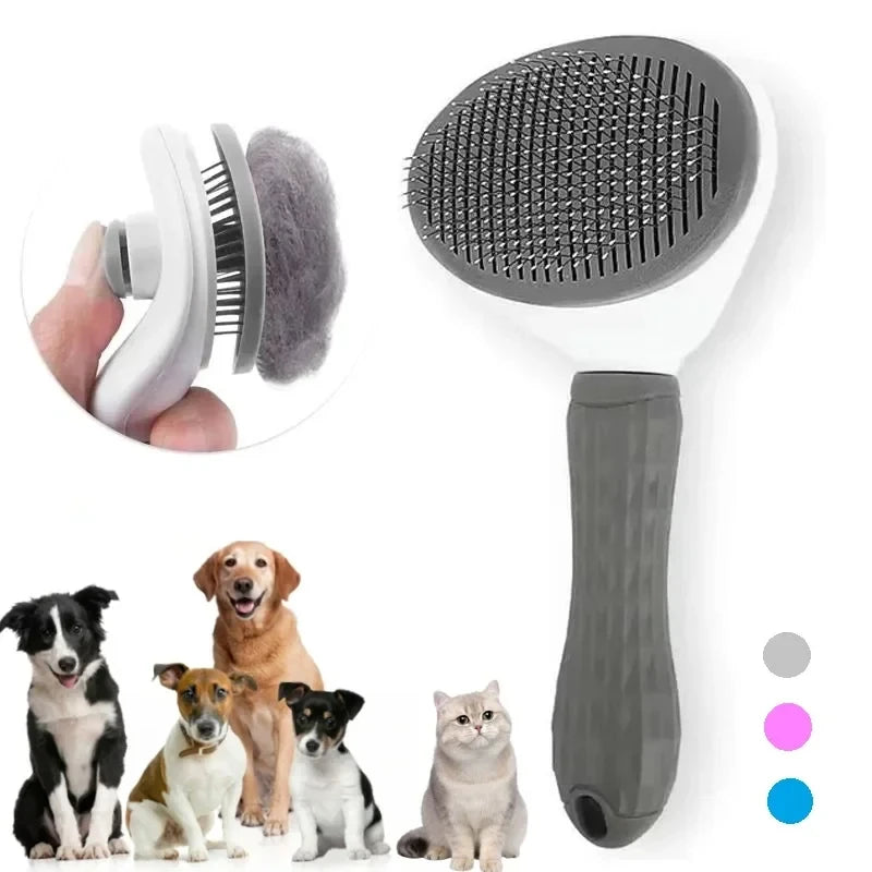 Self-Cleaning Pet Brush – Grooming & Deshedding Comb for Dogs and Cats