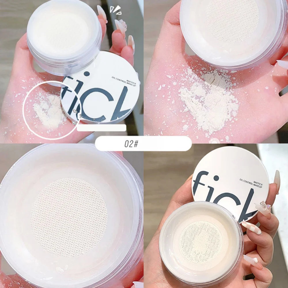 Poudre libre bicolore – Contrôle de l’huile, poudre fixante, longue tenue, finition mate fraîche