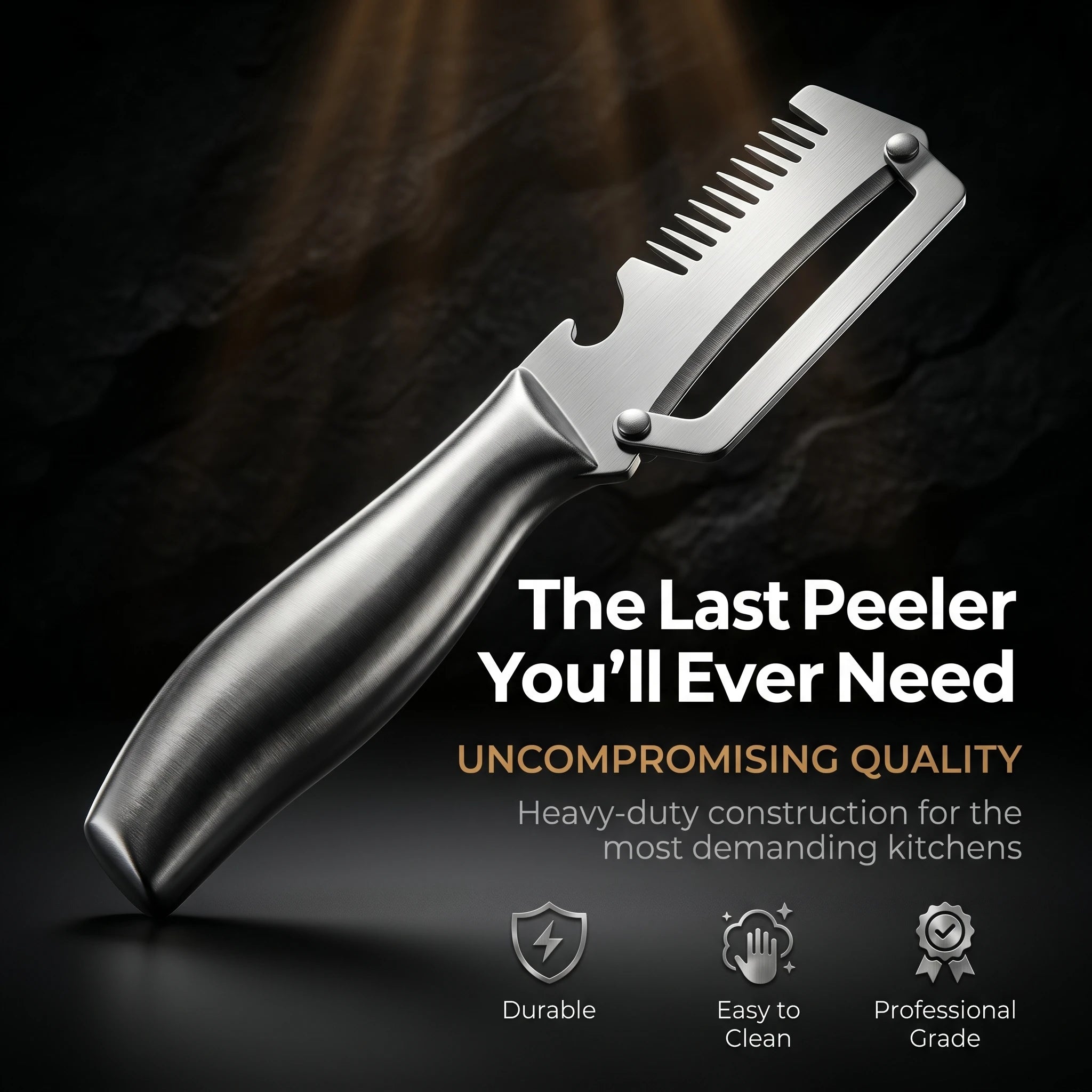 3-in-1 Multifunction Stainless Steel Peeler – Vegetable & Fruit Peeler, Slicer and Shredder Kitchen Tool