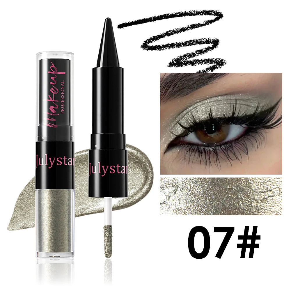 Crayon fard à paupières 2 en 1, noir intense, ultra-pigmenté, waterproof, longue tenue.