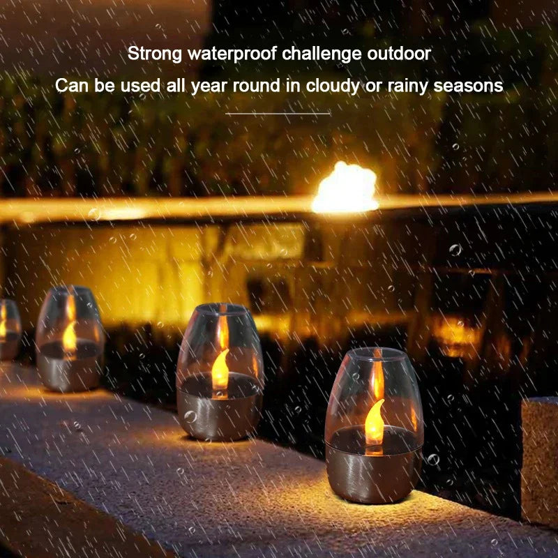 Solar LED Flameless Candles – Waterproof Outdoor Candle Lights for Garden & Wedding Decor