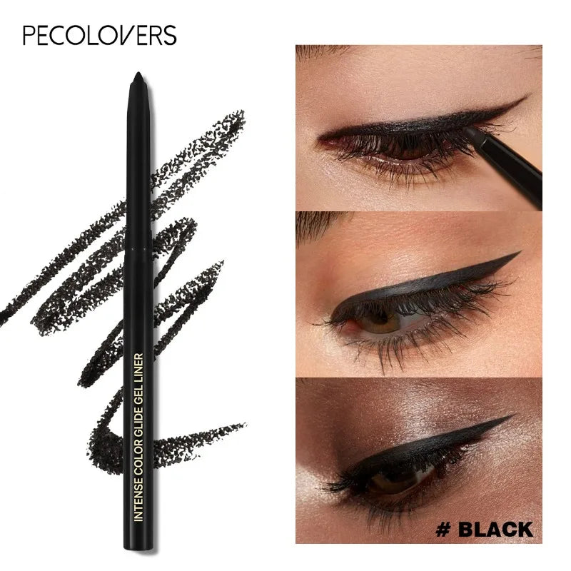5 PCS Crayons Gel Eyeliner Noir Étanches – Tenue Longue, Effet Naturel, Facile à Porter, Mat, Séchage Rapide, Anti-Bavure, Maquillage des Yeux