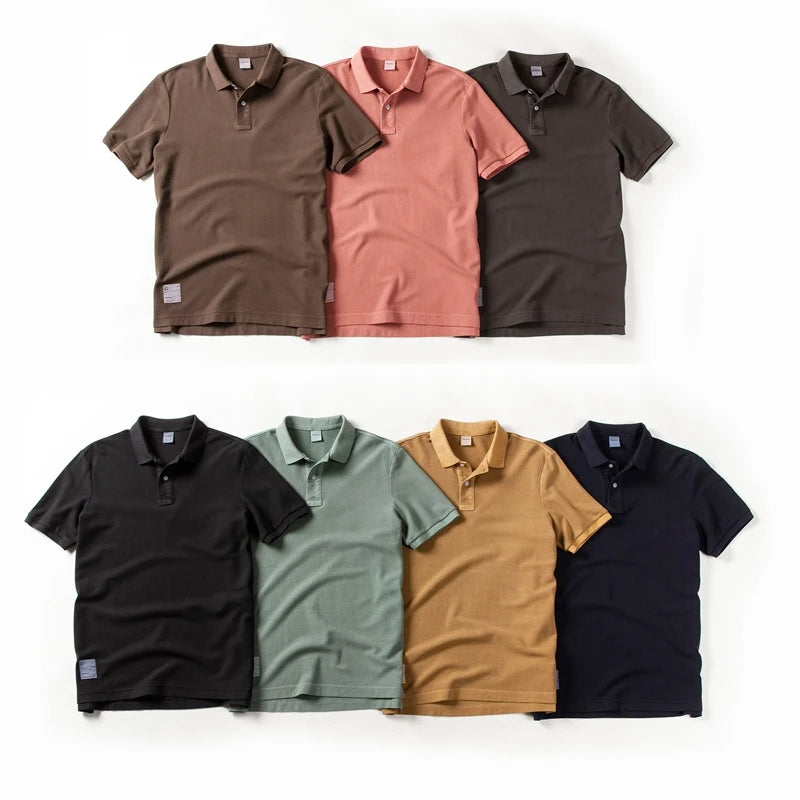 Polo Chemise 2024 Nouveau Été Revers artificiel asticité T-shirt Solide document De Mode À Manches Courtes D'affaires Décontracté Hommes Vêtements M-3XL musicien 13200