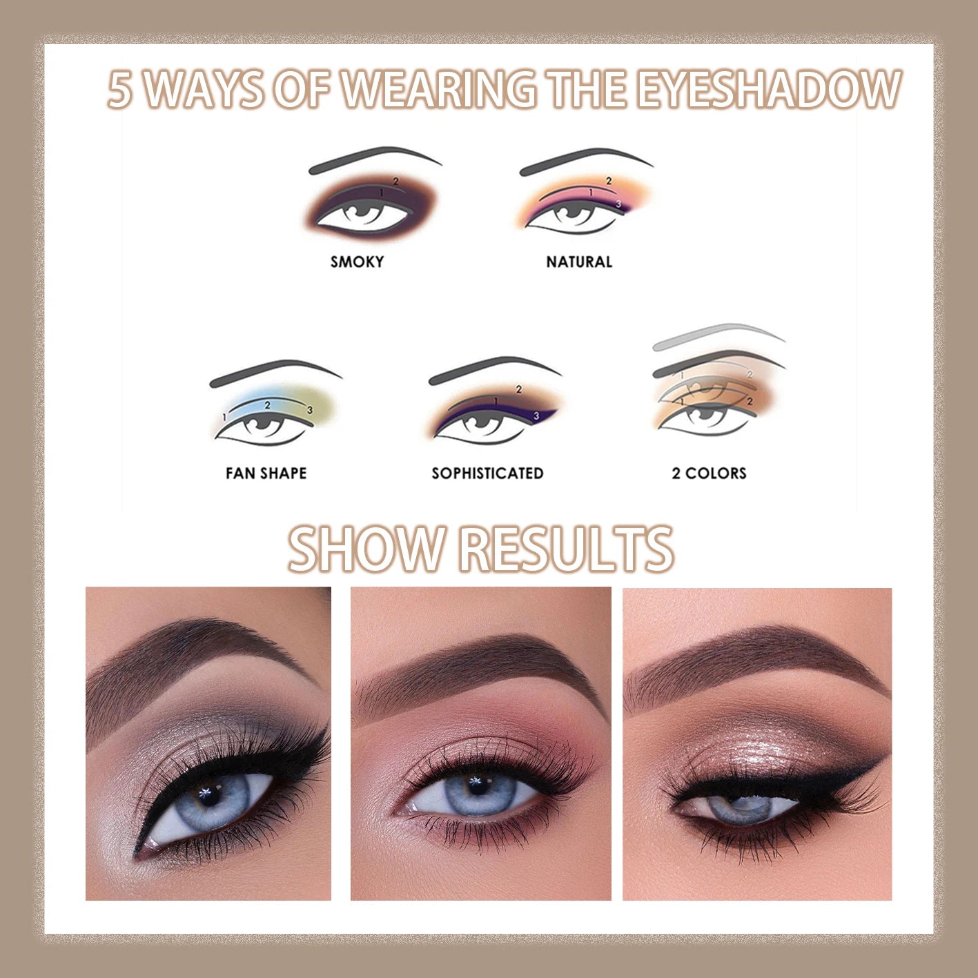 Crayon fard à paupières double embout 10 couleurs, nacré, longue tenue, avec pinceau-éponge pour contour facile