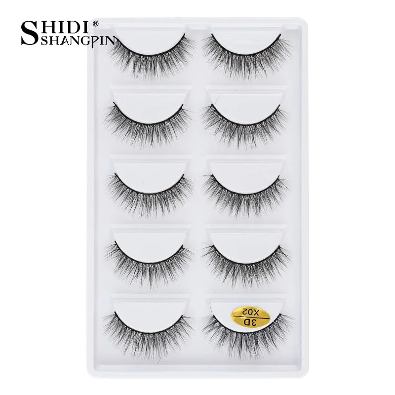 3 à 5 paires – Cils en vison 3D naturels, longs et doux, courts – Faux cils faits main, outil de maquillage pour extension de cils