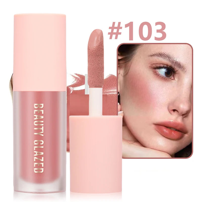 Blush crème doux 3 teintes – Blush liquide pour joues, léger et longue tenue – Résistant aux bavures, effet naturel et fini lumineux