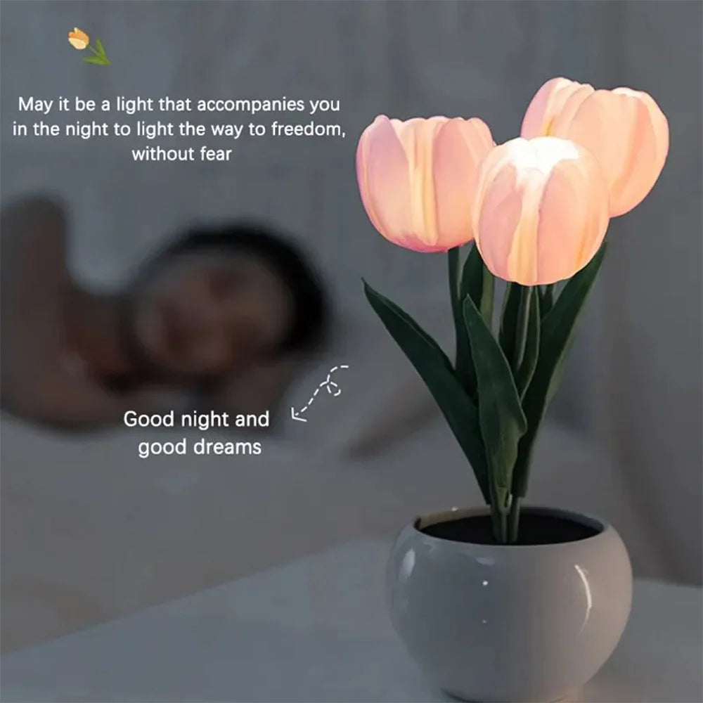 LED Tulip Flower Lamp – Romantic Night Light & Room Decor Gift