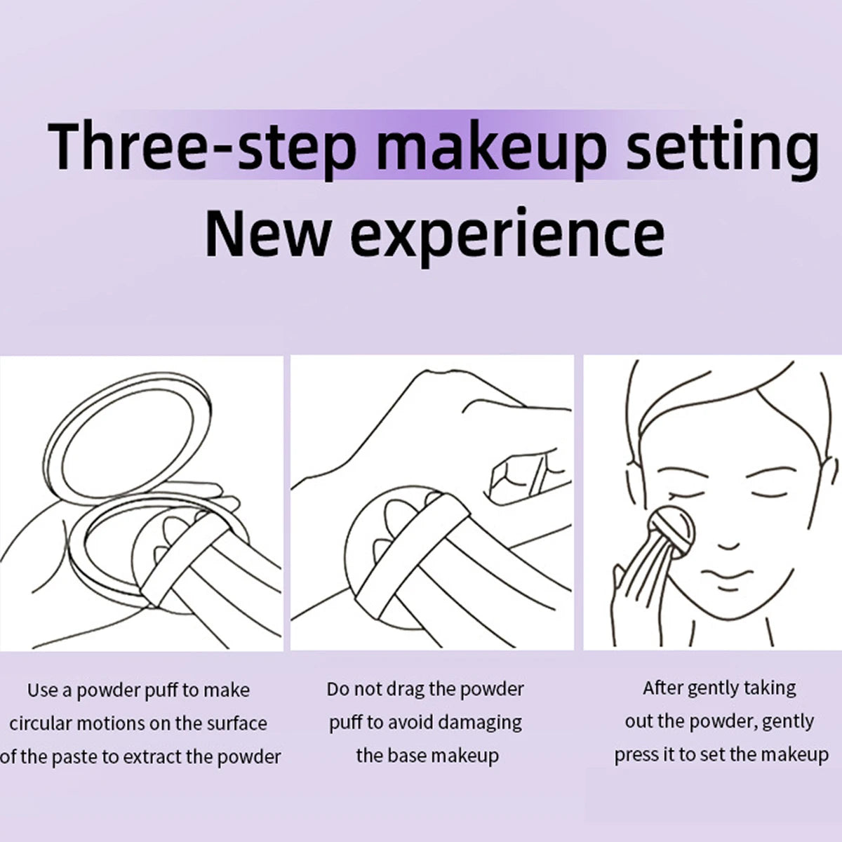 Poudre Crème Violet Waterproof – Bâton Naturel pour le Visage, Contrôle du Sébum Longue Durée, Application Facile, Maquillage en Poudre Cosmétique