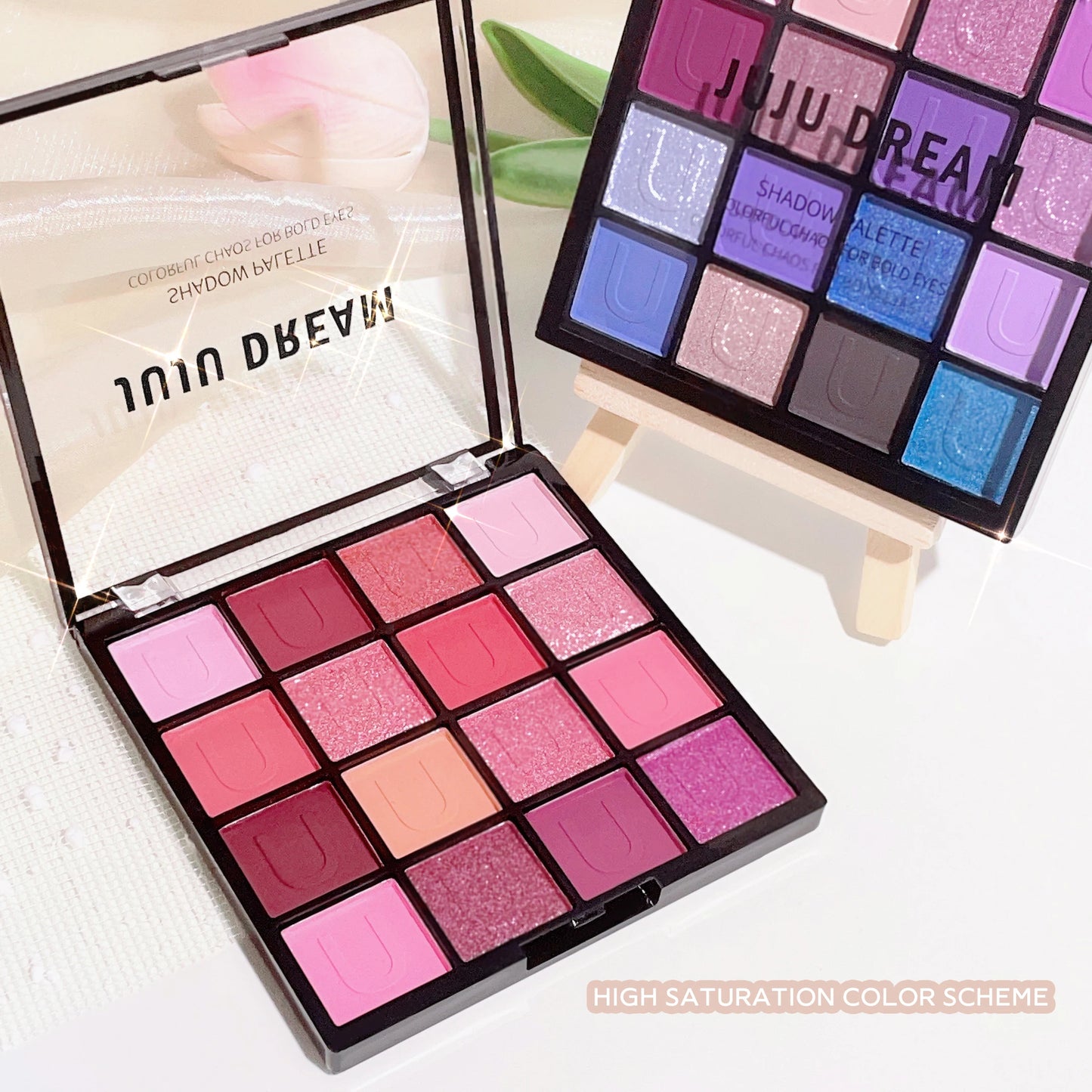 **« Palette fards à paupières 16 couleurs – Koi, Sirène, Forêt Enchantée, nacré, mat et scintillant »**