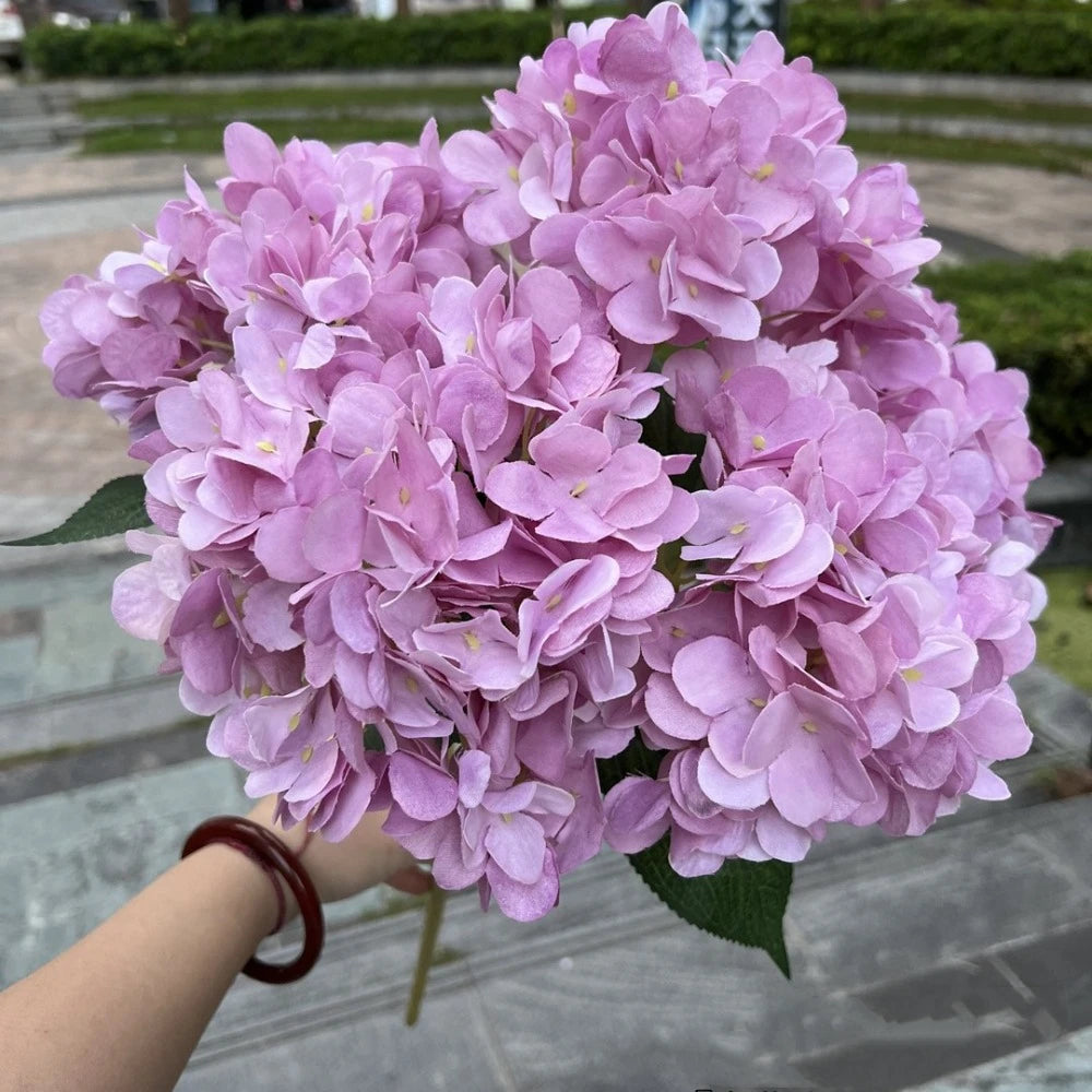 5-Head Artificial Hydrangea Flowers – Large Silk Floral Bouquet for Décor