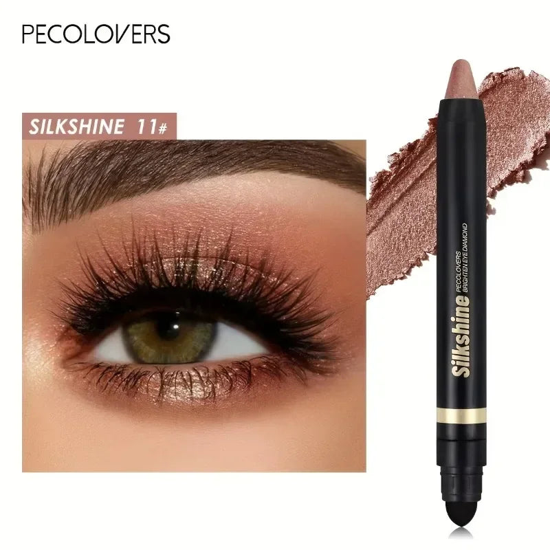 1 stick ombre à paupières double embout, dégradé brun terre, maquillage illuminateur longue tenue, convient aux débutants