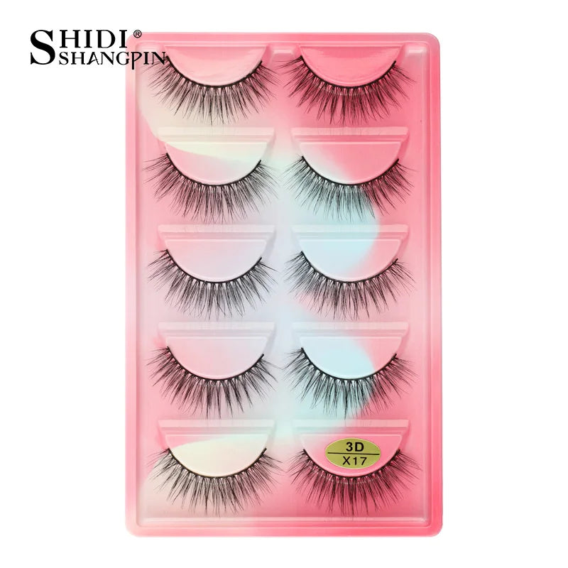 3 à 5 paires – Cils en vison 3D naturels, longs et doux, courts – Faux cils faits main, outil de maquillage pour extension de cils