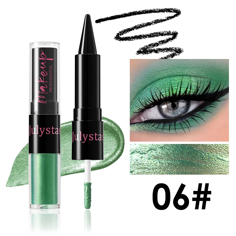 Crayon fard à paupières 2 en 1, noir intense, ultra-pigmenté, waterproof, longue tenue.