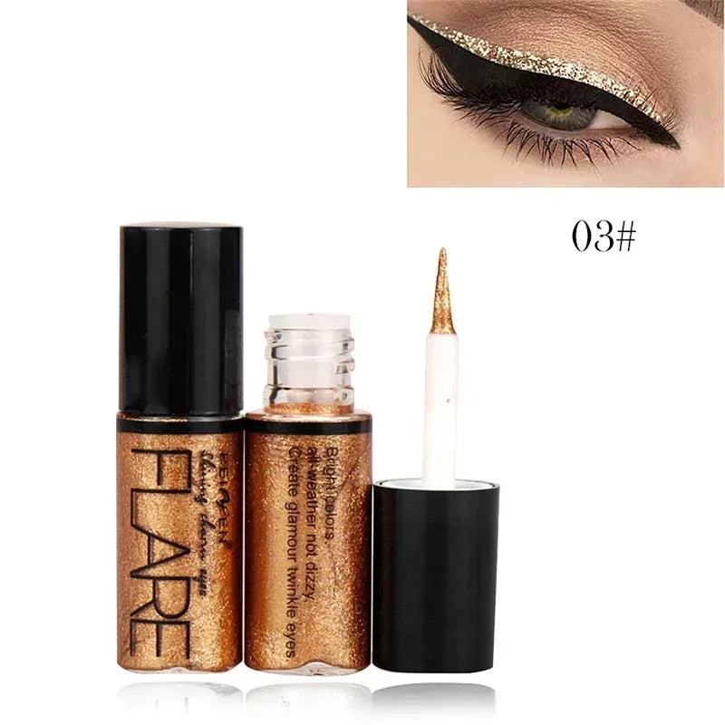 Eyeliner waterproof brillant effet diamant, fard à paupières pailleté argenté, or rose et sequins, maquillage et cosmétiques de beauté