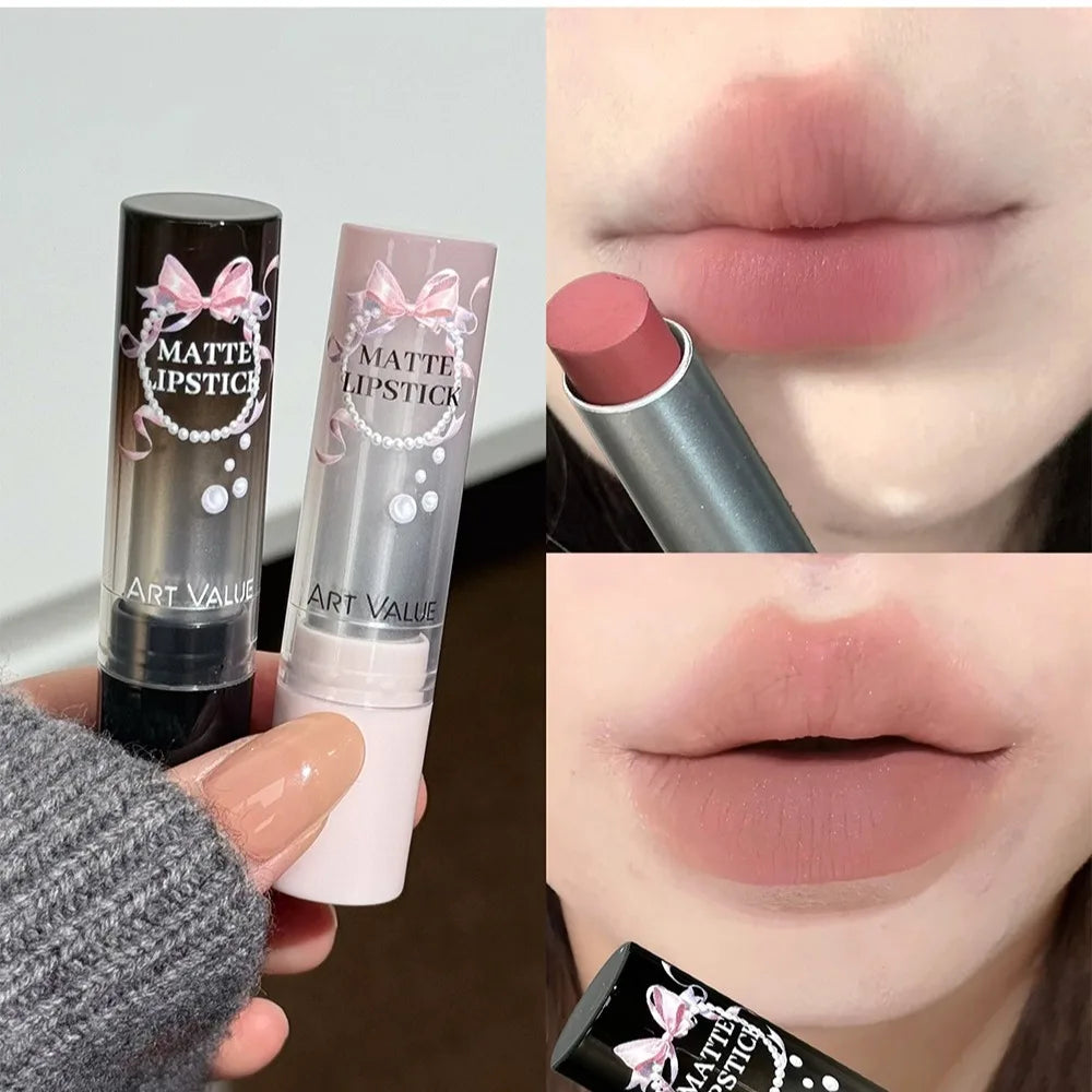 1 Pièce Rouge à Lèvres Velours Mat Hydratant – Teinte Noisette Mousse, Longue Tenue, Waterproof