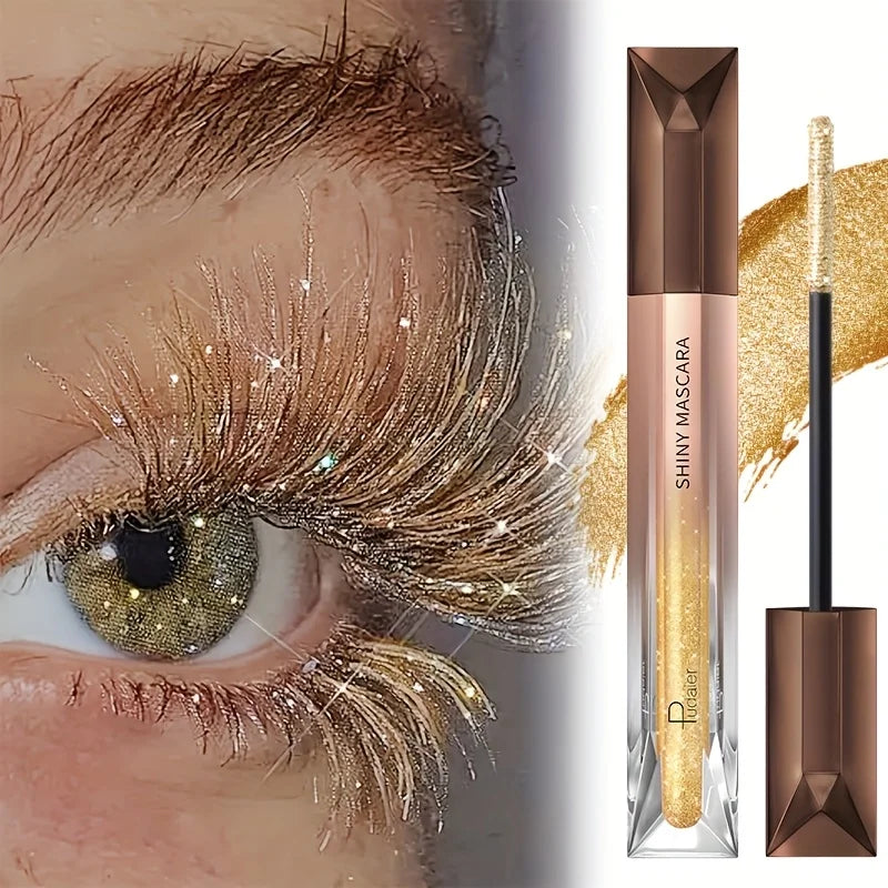 Mascara pailleté scintillant longue tenue waterproof anti-bavure diamant écrasé perlé effet flash fin