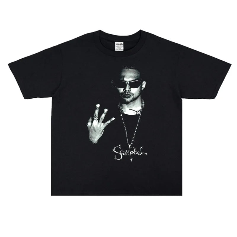 Rappeur Shawn Paul imprimé T-Shirt homme à la mode Hip Hop à la mode confortable coupe ample 100 % coton col rond T-Shirt à manches courtes