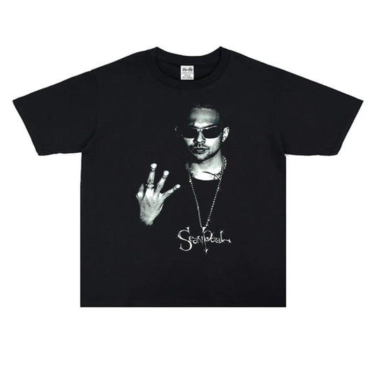 Rappeur Shawn Paul imprimé T-Shirt homme à la mode Hip Hop à la mode confortable coupe ample 100 % coton col rond T-Shirt à manches courtes