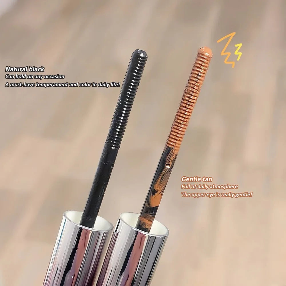 Mascara métal fibres de soie brosse ultra-fine noir et marron waterproof longue tenue recourbant extensions cils