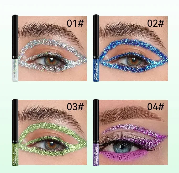 Eyeliner scintillant diamant – 12 couleurs, liquide, waterproof et résistant à la sueur, fard à paupières professionnel