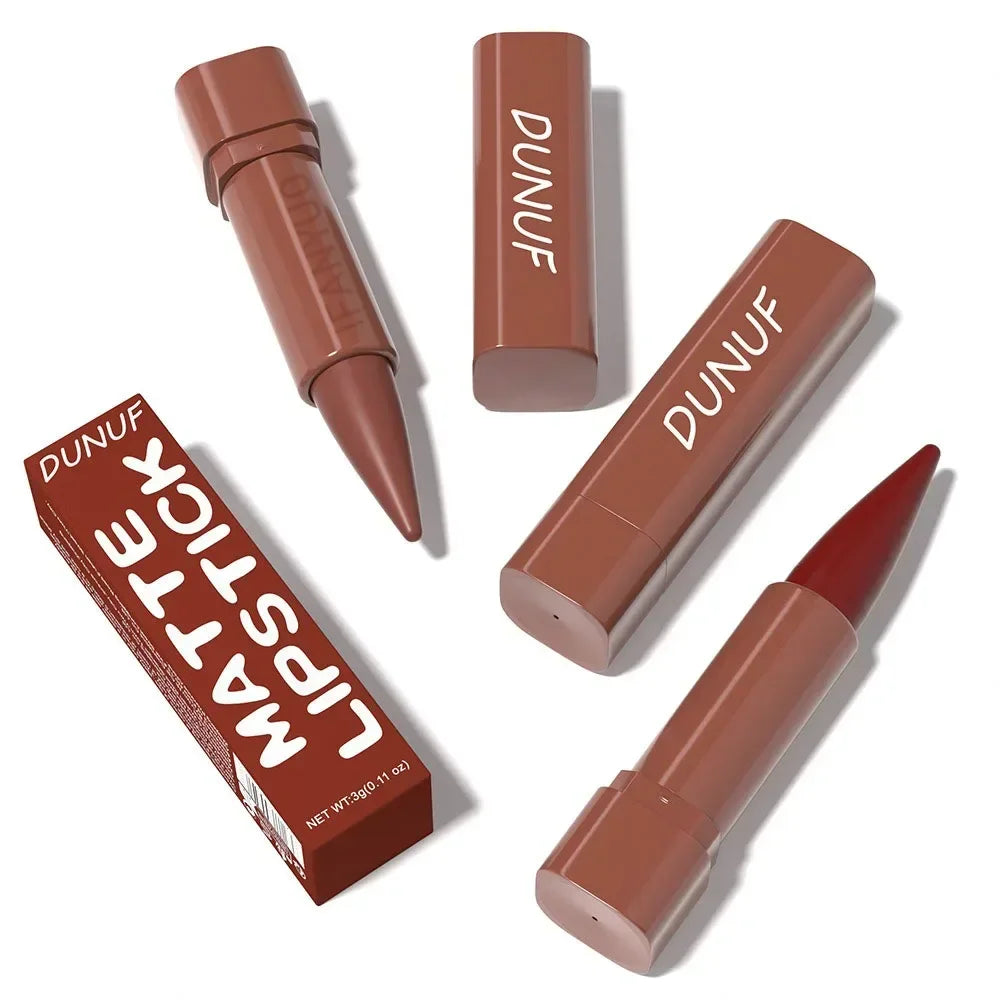 Crayon à Lèvres Dégradé à Pointe Effilée – Mat, Teintes Noir et Marron, Velours, Waterproof, Anti-Transfert, Contour des Lèvres