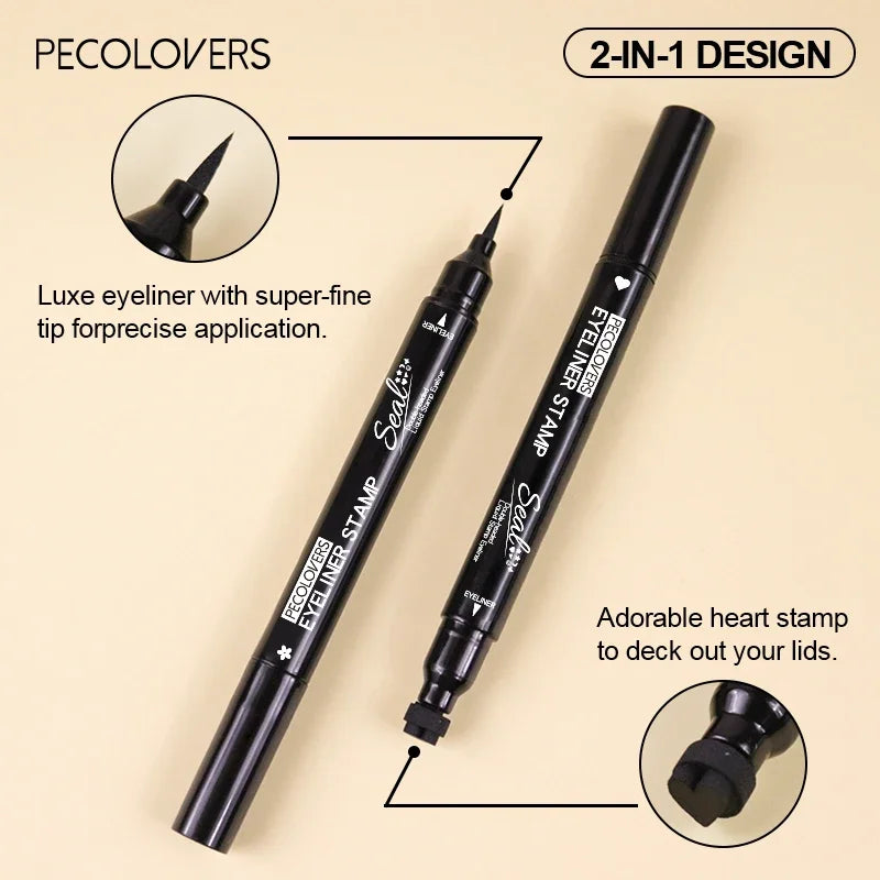 Eyeliner double embout 1 pc – motifs étoile, cœur, lune, waterproof, séchage rapide, adapté aux débutants et professionnels