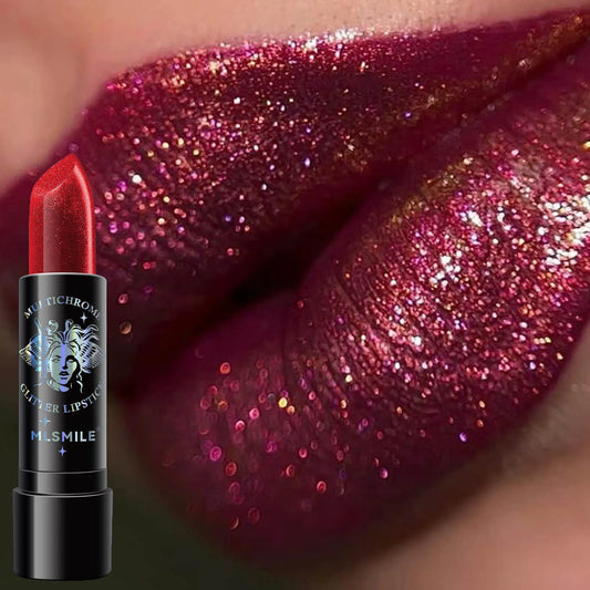 Rouge à lèvres à paillettes, 6 couleurs, imperméable, longue durée, diamant nacré, métallique, noir, maquillage pour femmes, cosmétique