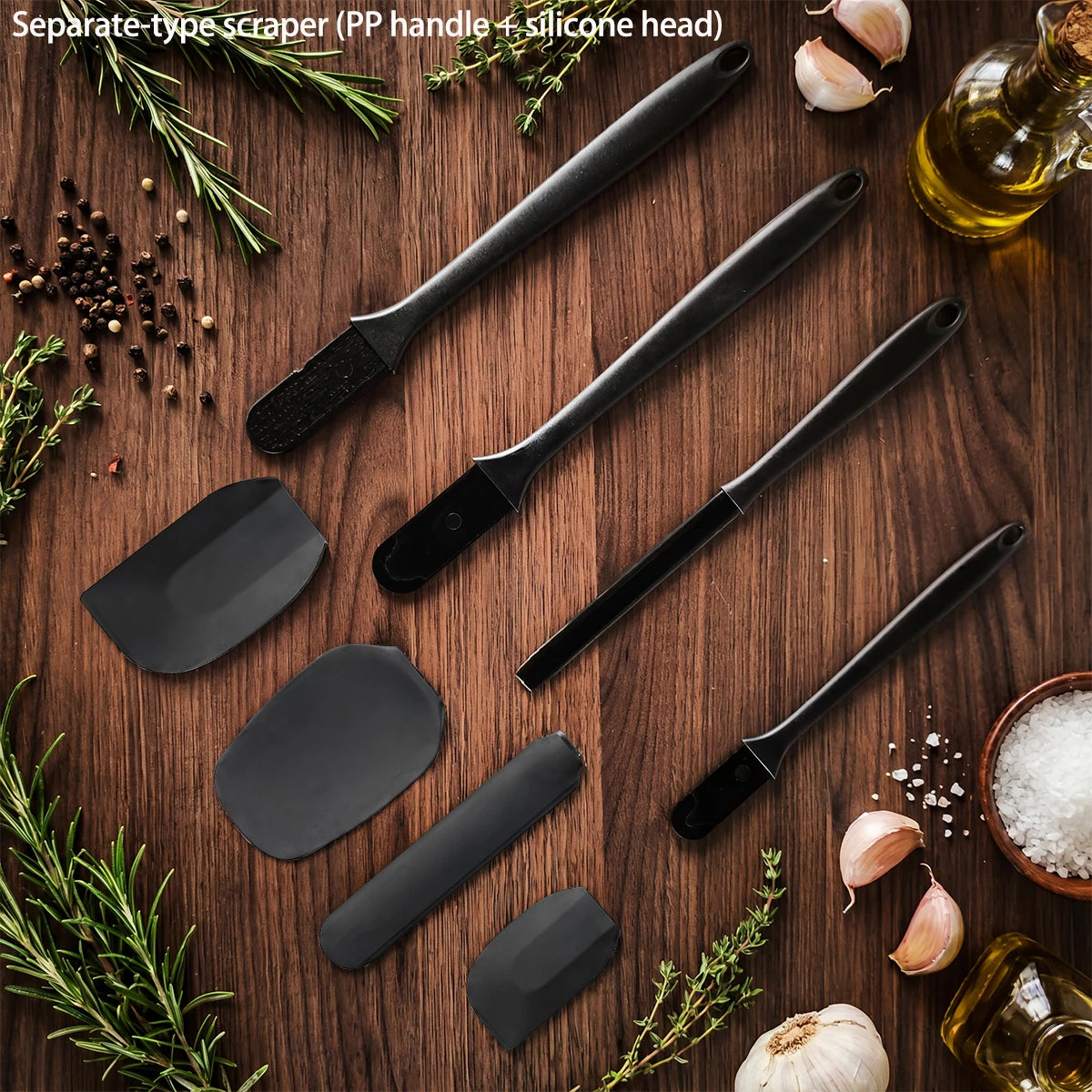 6-Piece Silicone Kitchen Utensil Set – Cream Scraper, Spatulas & Oil Brush Baking Tools Set