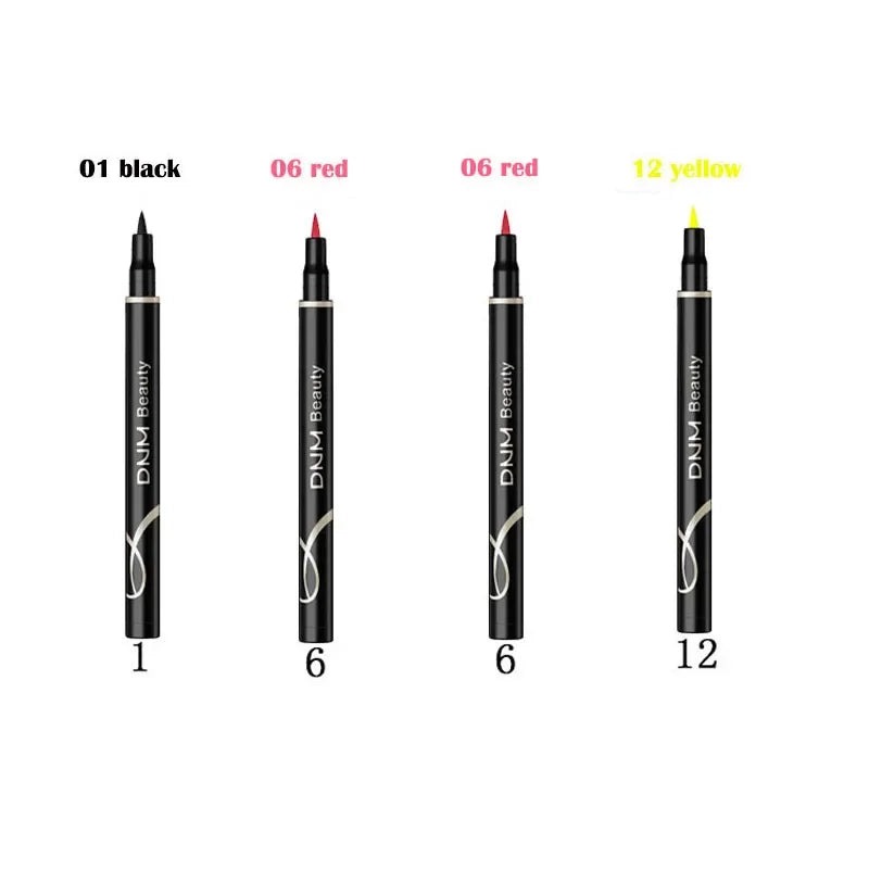 Set 12 Crayons Eyeliner Liquide – Waterproof, Facile à Appliquer, Mat, Couleurs Bleu, Rouge, Vert, Blanc, Or et Marron